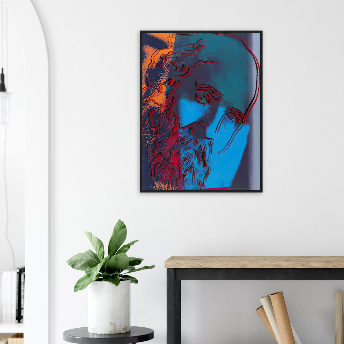 Andy Warhol framed print depicting the sitter is the philosopher associated with the idea of dialogue; This portrait belongs to Ten Portraits of Jews of the Twentieth Century, in which Warhol brought