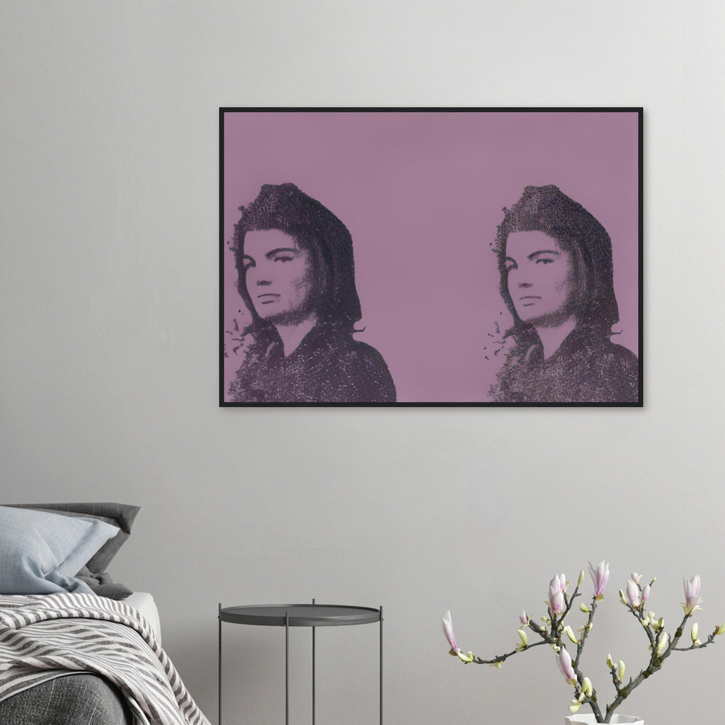 Andy Warhol framed print depicting bold printed shapes and a distinctive graphic composition, a detail that connects the composition to its broader artistic subject