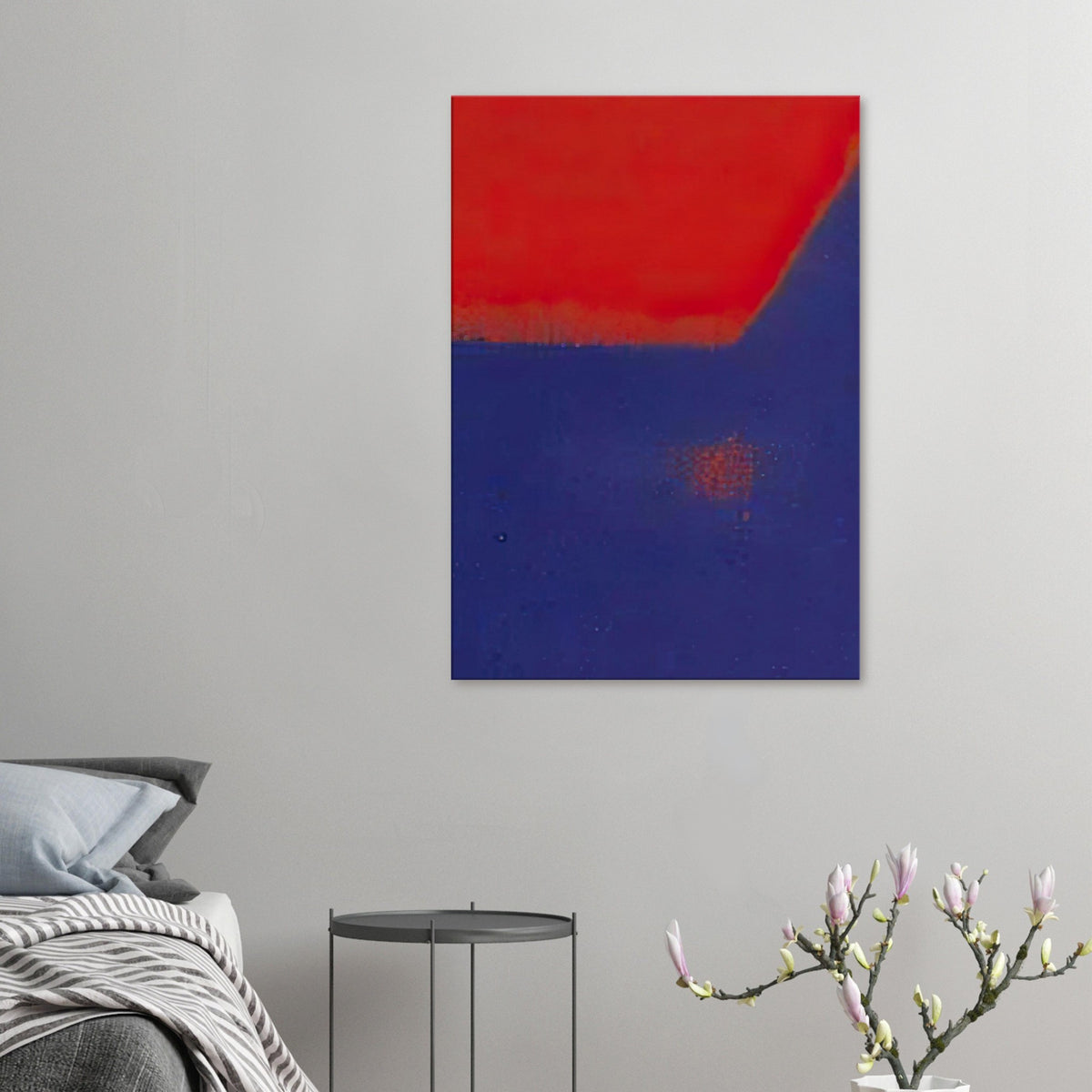 Andy Warhol canvas print depicting an expansive dark shape against a contrasting field creates a sense of movement, ambiguity and spatial depth