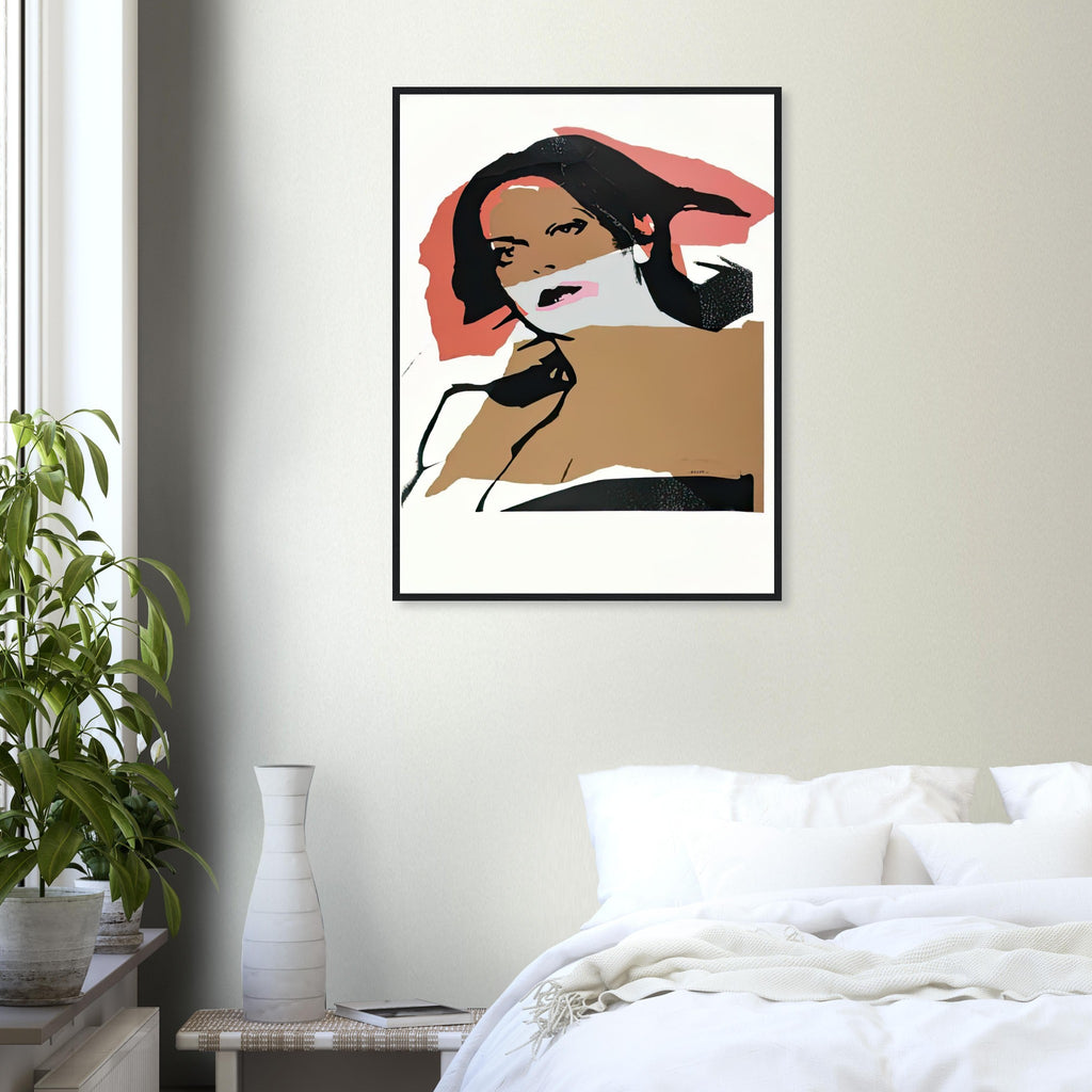 Andy Warhol framed print depicting areas of saturated colour and loose, sometimes deliberately displaced contours interact with the sitter’s photographic likeness; The Ladies and Gentlemen project portrays transgender women and drag performers from New York, including