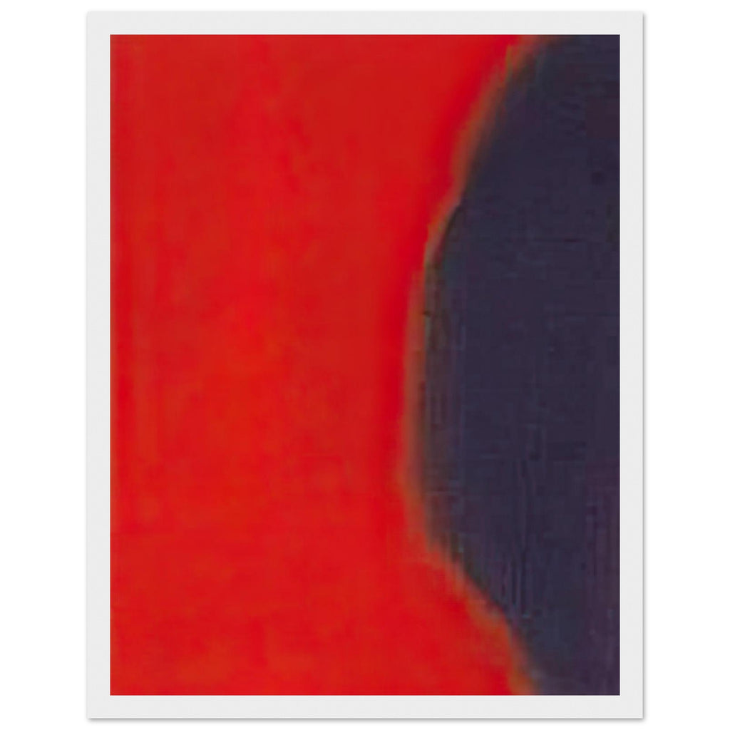 Andy Warhol framed print depicting wide, indistinct shapes sweep across colour fields; Warhol’s Shadows prints developed from a large body of near-abstract paintings shown in 1979, white frame, 27x35 cm / 11x14″