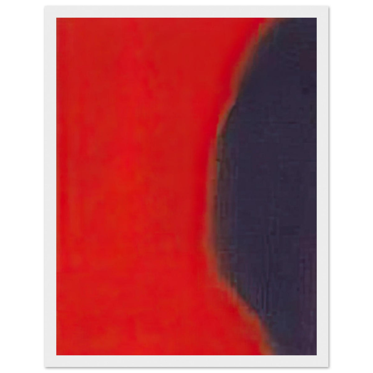 Andy Warhol framed print depicting wide, indistinct shapes sweep across colour fields; Warhol’s Shadows prints developed from a large body of near-abstract paintings shown in 1979, white frame, 27x35 cm / 11x14″