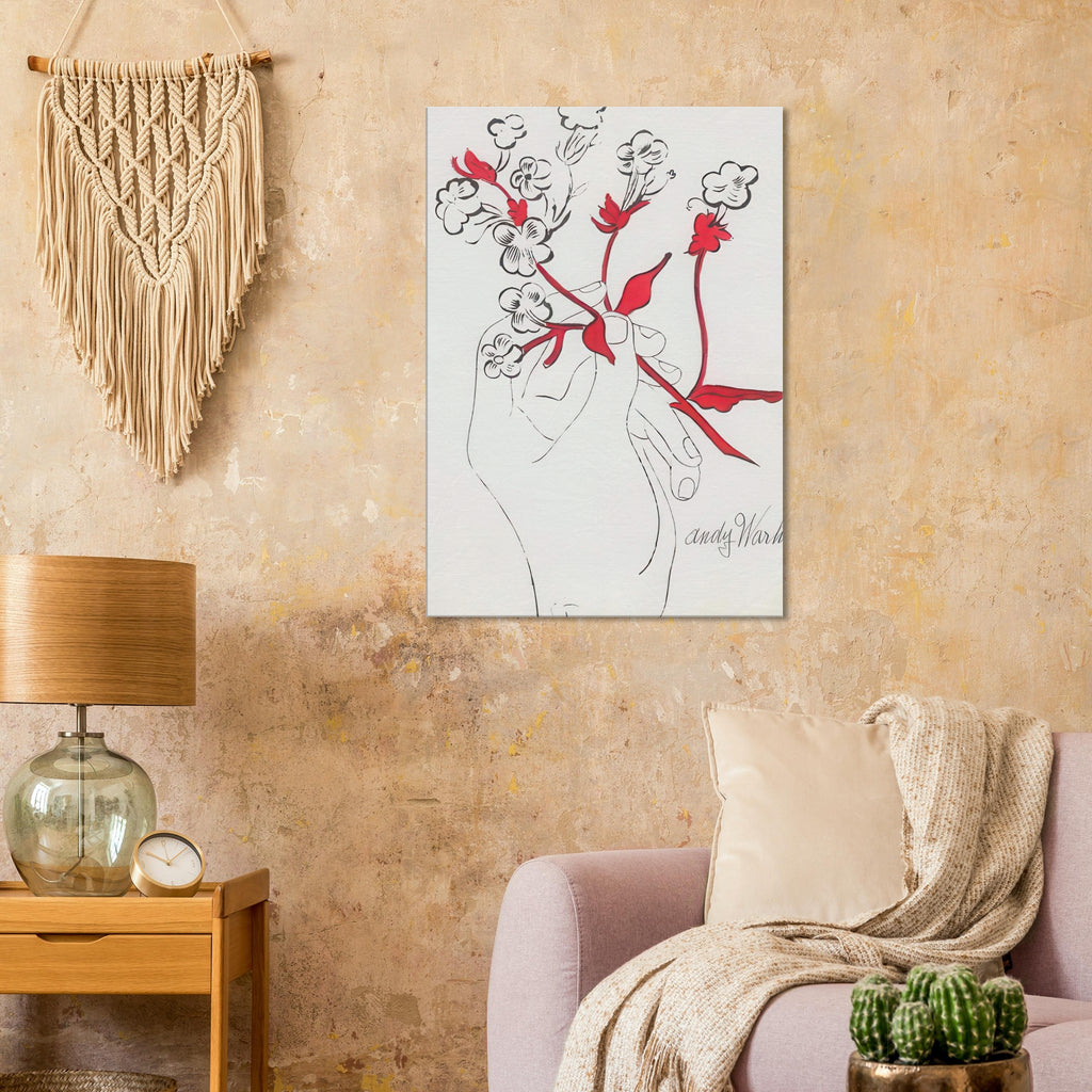 Andy Warhol canvas print depicting the restrained, expressive line-work turns a small human gesture into an intimate, decorative subject