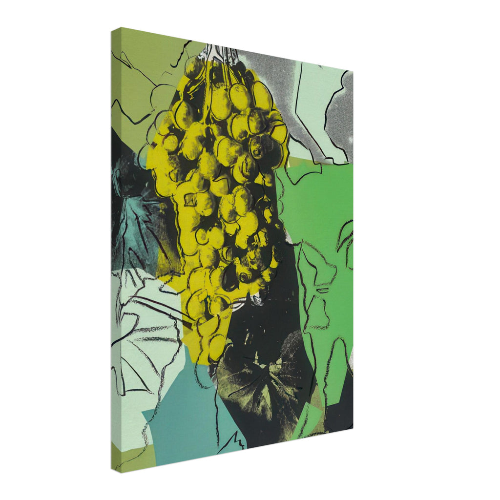 Andy Warhol canvas print depicting rounded grape forms and flowing stems provide a decorative rhythm, while the composition feels more graphic than naturalistic, 45x60 cm / 18x24″