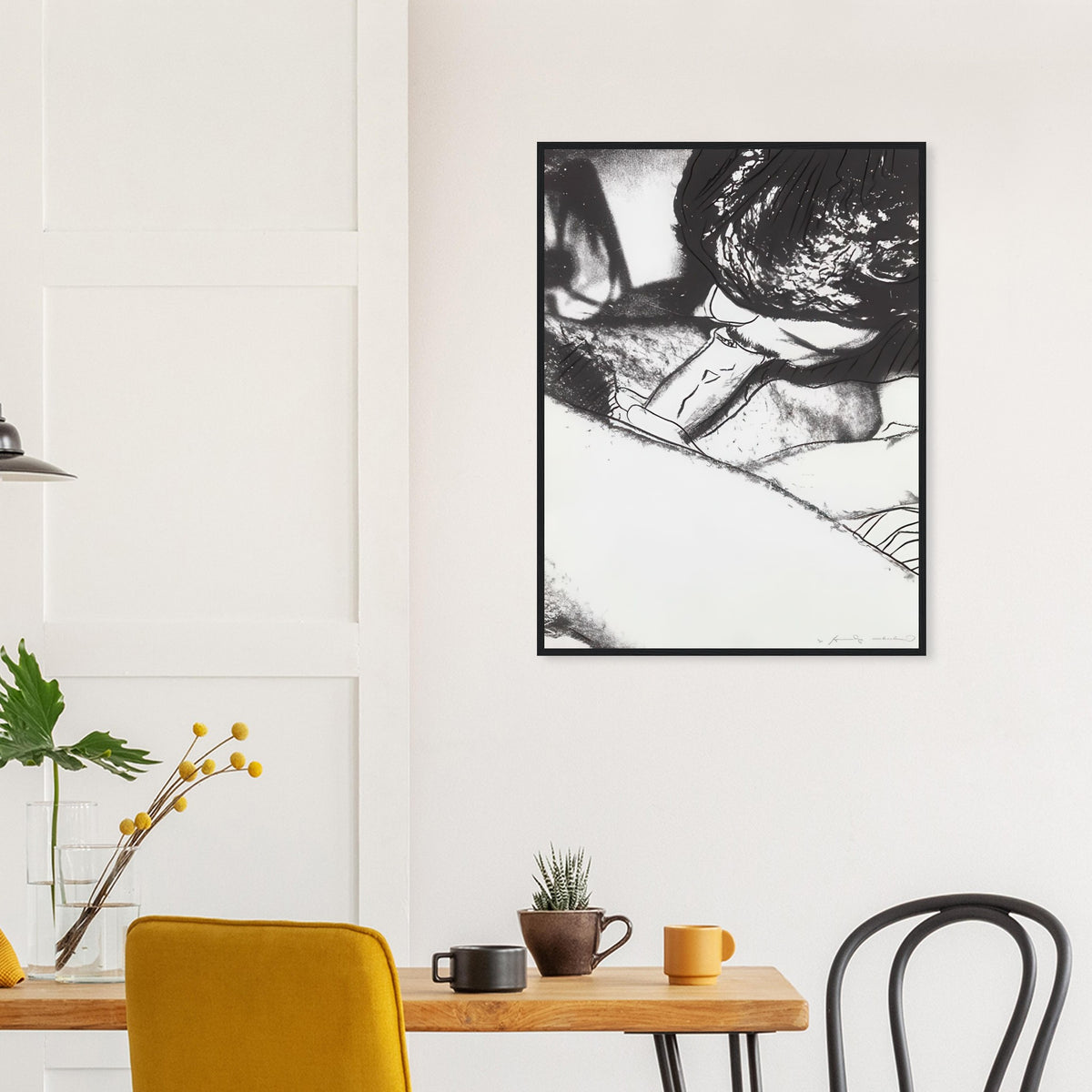Andy Warhol framed print depicting its effect as wall art comes from the supplied artwork and its graphic presence