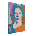 Andy Warhol canvas print depicting the recognizable royal portrait becomes a strong graphic focal point, 45x60 cm / 18x24″