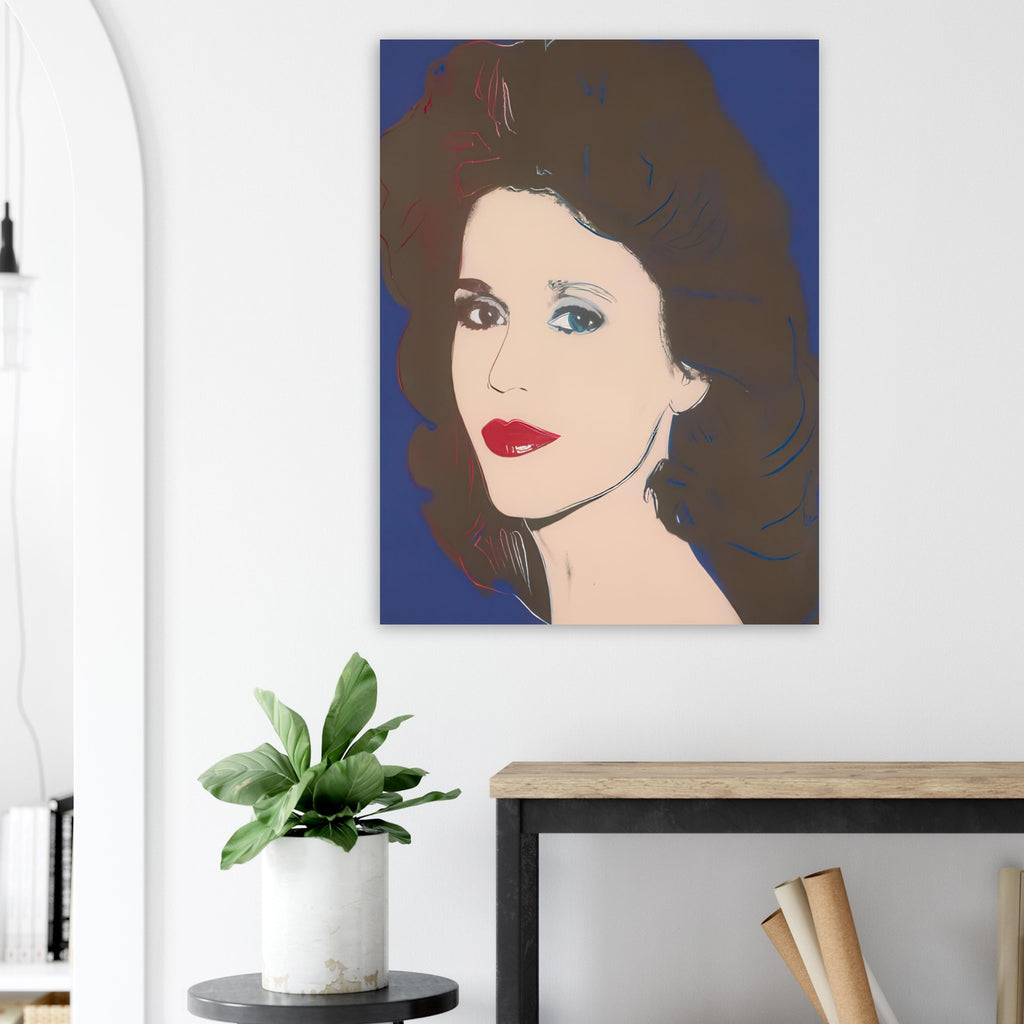 Andy Warhol poster depicting a direct portrait format keeps the focus on individual presence, allowing Warhol’s graphic treatment to elevate the sitter into an instantly readable image