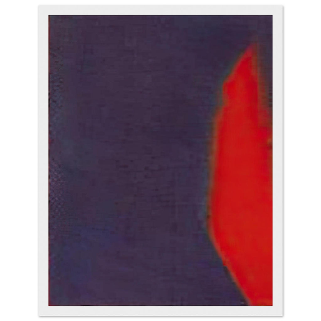 Andy Warhol framed print depicting wide, indistinct shapes sweep across colour fields; Warhol’s Shadows prints developed from a large body of near-abstract paintings shown in 1979, white frame, 27x35 cm / 11x14″