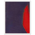 Andy Warhol framed print depicting wide, indistinct shapes sweep across colour fields; Warhol’s Shadows prints developed from a large body of near-abstract paintings shown in 1979, white frame, 27x35 cm / 11x14″