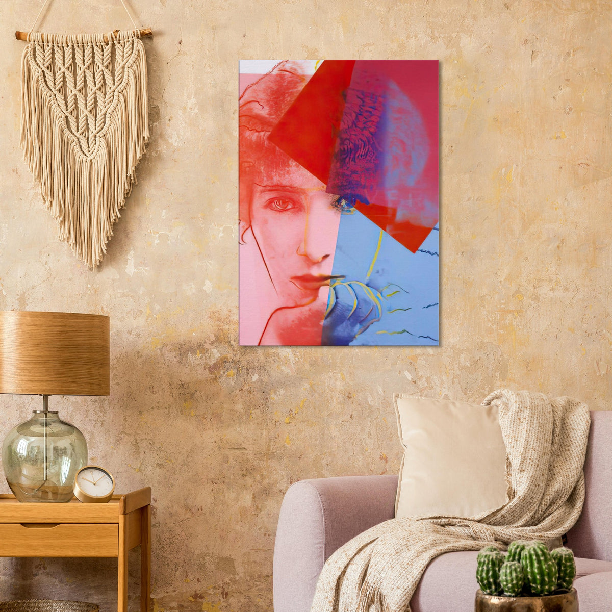 Andy Warhol canvas print depicting the image centers on a distinctive likeness rather than narrative scenery; line and simplified contrast make the person the focus