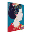 Andy Warhol canvas print depicting the recognizable royal portrait becomes a strong graphic focal point, 45x60 cm / 18x24″