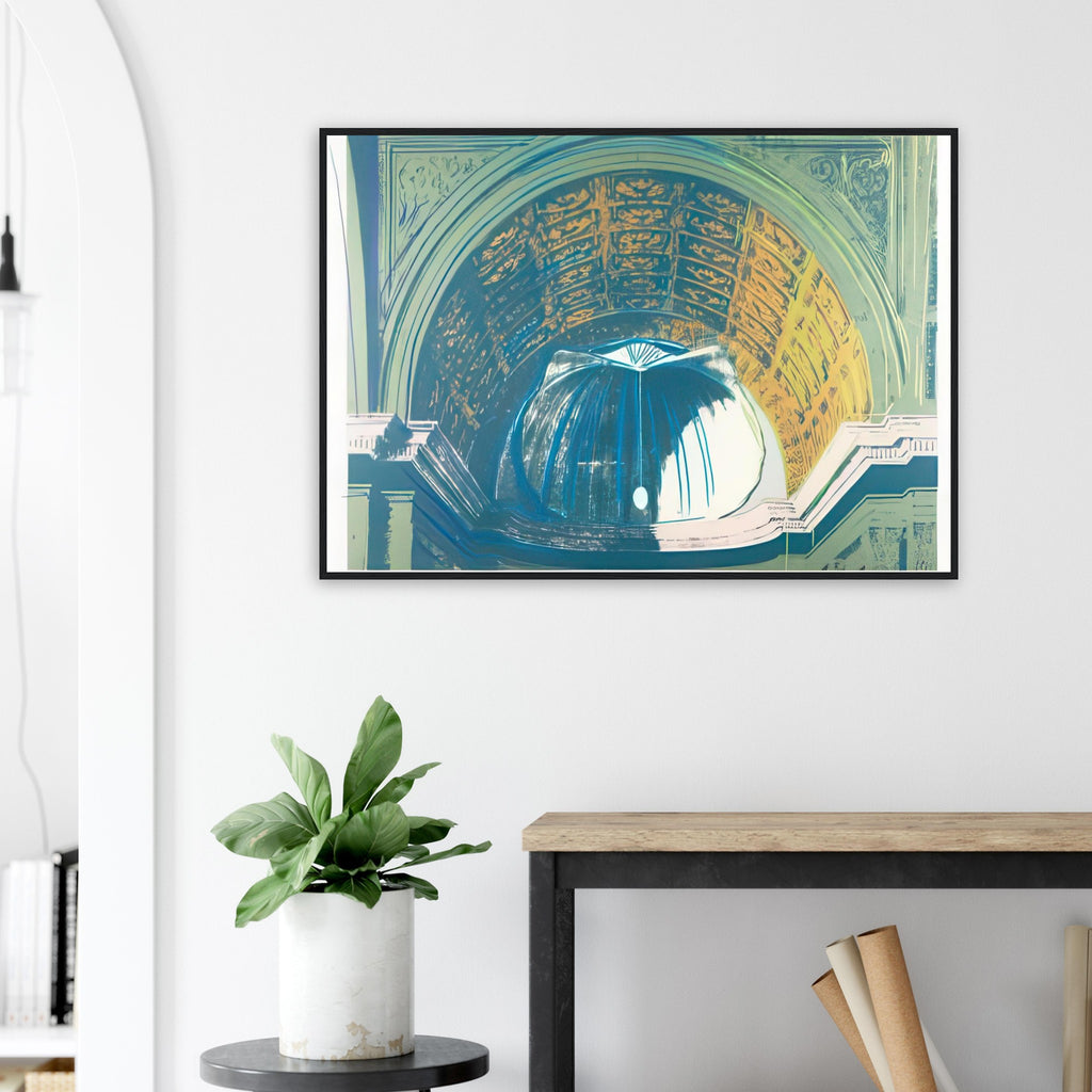 Andy Warhol framed print depicting a detail of a Renaissance religious composition, a detail that connects the composition to its broader artistic subject