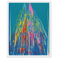 Andy Warhol framed print depicting the cathedral’s soaring spires and intricate façade give the poster a strong vertical architectural structure, providing an unusual counterpart to the artist’s better-known celebrity faces, white frame, 27x35 cm / 11x14″