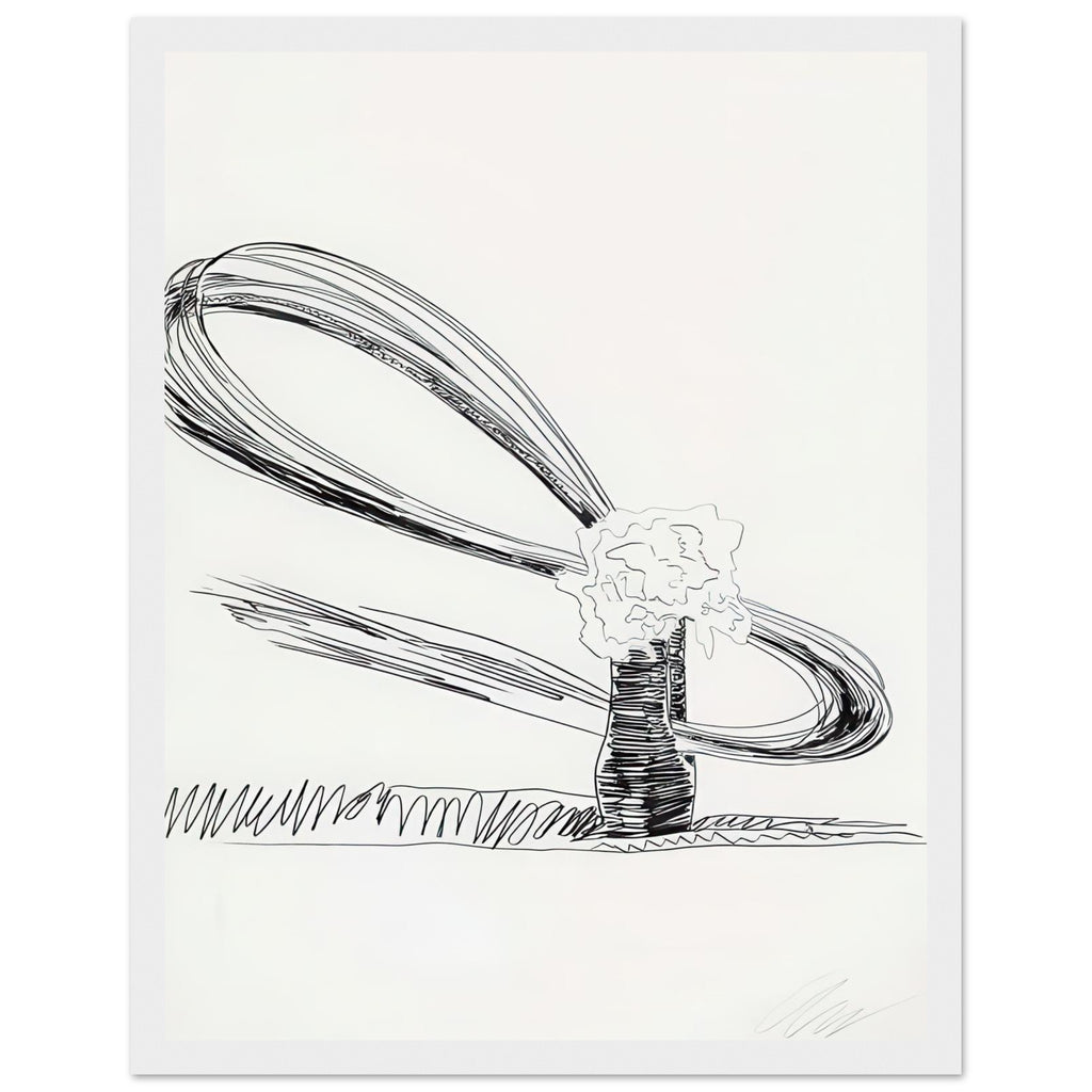 Andy Warhol framed print depicting the black-and-white treatment emphasizes shapes, texture and the structure of the flowers rather than bright color accents, white frame, 27x35 cm / 11x14″
