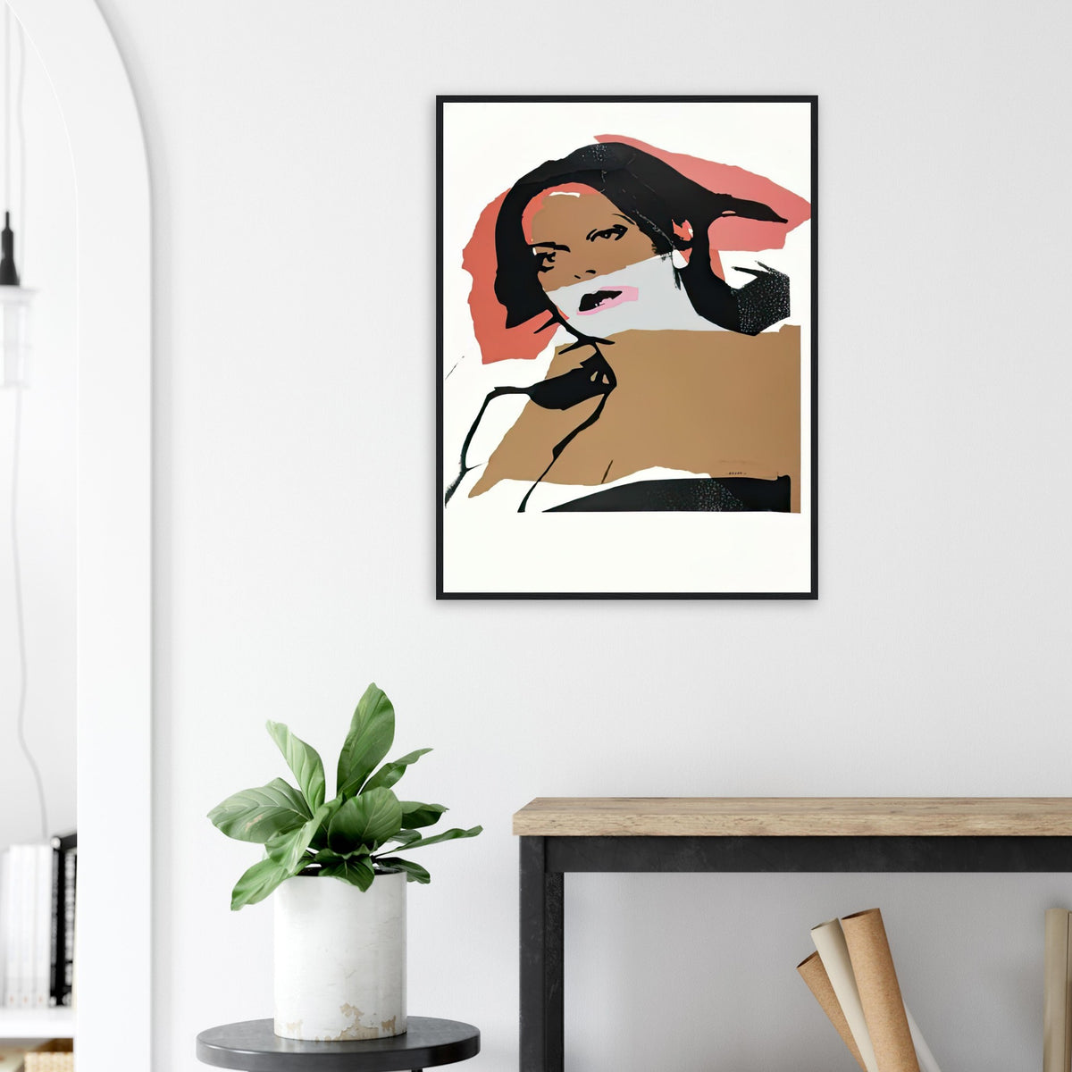 Andy Warhol framed print depicting areas of saturated colour and loose, sometimes deliberately displaced contours interact with the sitter’s photographic likeness; The Ladies and Gentlemen project portrays transgender women and drag performers from New York, including