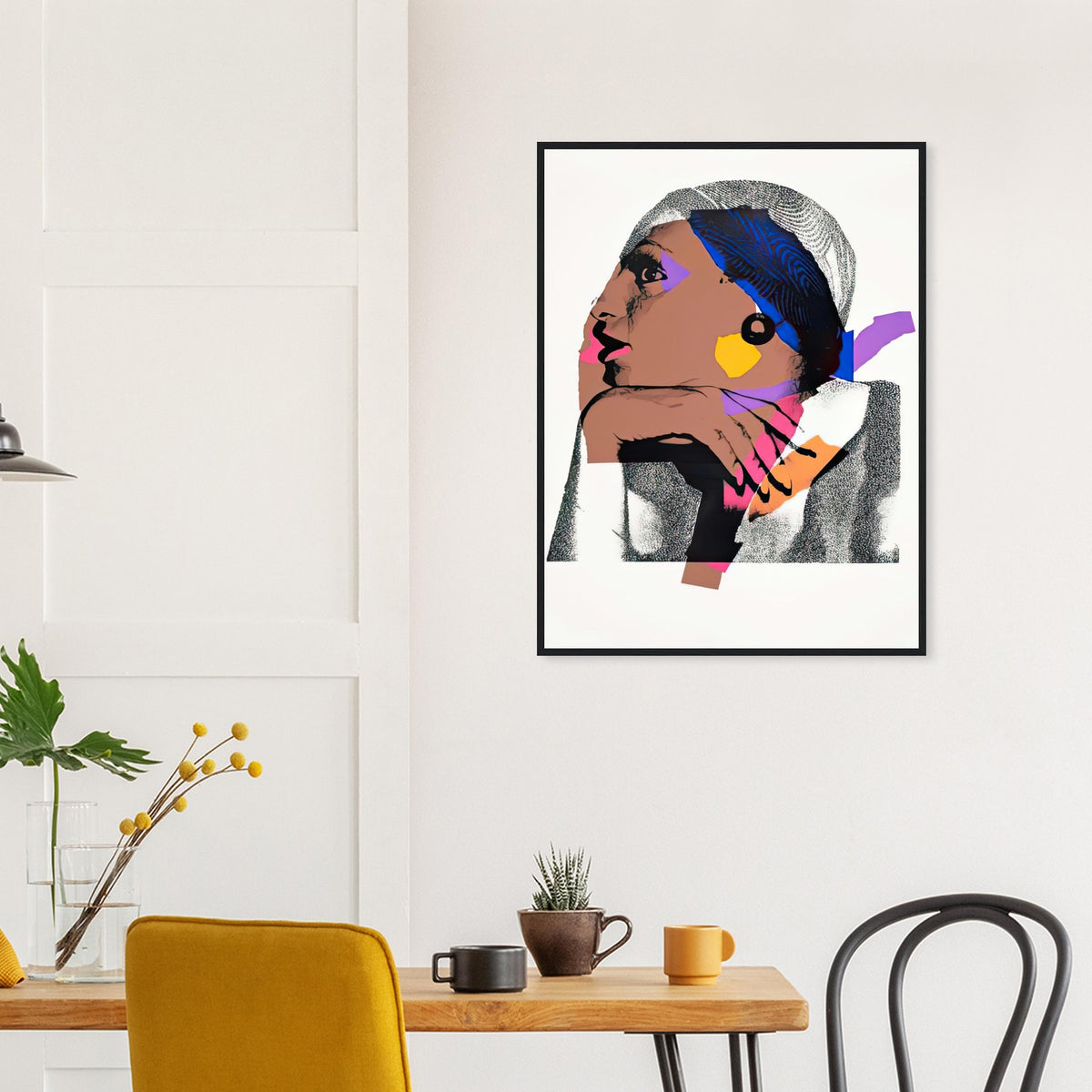 Andy Warhol framed print depicting areas of saturated colour and loose, sometimes deliberately displaced contours interact with the sitter’s photographic likeness; The Ladies and Gentlemen project portrays transgender women and drag performers from New York, including