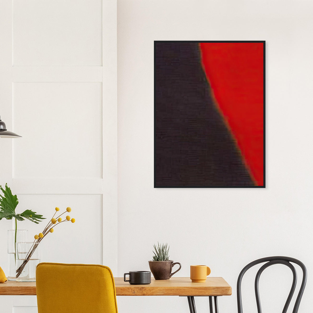 Andy Warhol framed print depicting wide, indistinct shapes sweep across colour fields; Warhol’s Shadows prints developed from a large body of near-abstract paintings shown in 1979