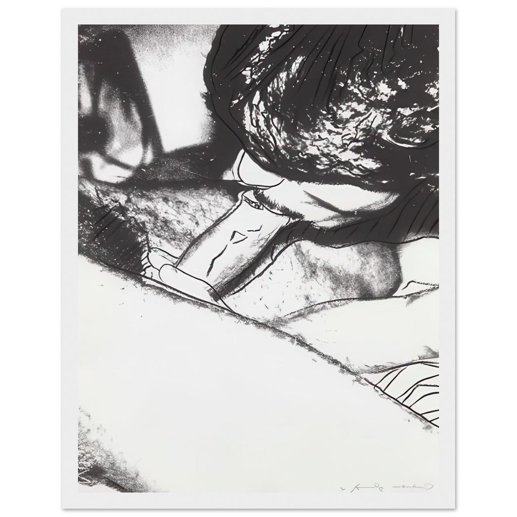 Andy Warhol framed print depicting its effect as wall art comes from the supplied artwork and its graphic presence, white frame, 27x35 cm / 11x14″