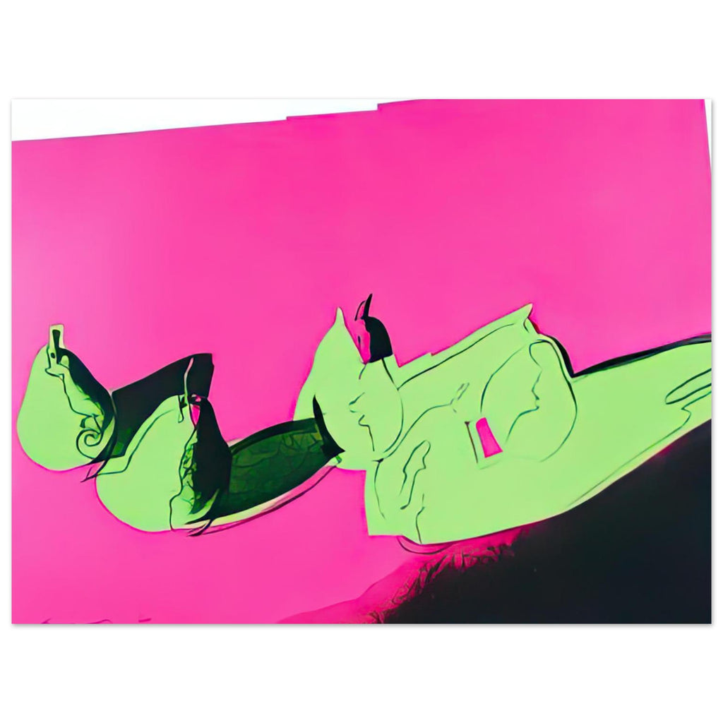 Andy Warhol poster depicting rounded fruit forms, expressive edges and the recognizable shapes of pears, a detail that connects the composition to its broader artistic subject, 30x40 cm / 12x16″