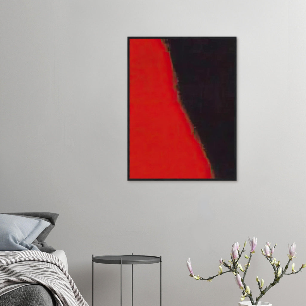 Andy Warhol framed print depicting wide, indistinct shapes sweep across colour fields; Warhol’s Shadows prints developed from a large body of near-abstract paintings shown in 1979