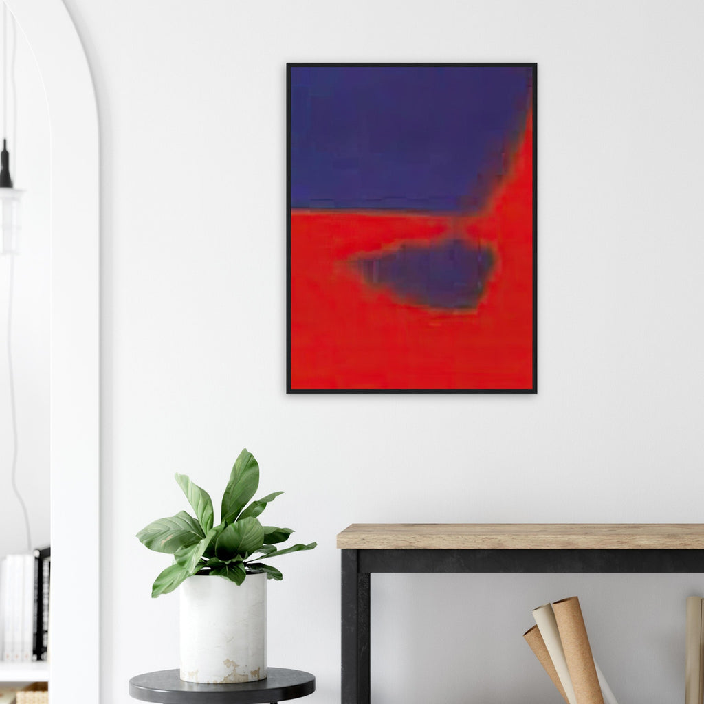 Andy Warhol framed print depicting wide, indistinct shapes sweep across colour fields; Warhol’s Shadows prints developed from a large body of near-abstract paintings shown in 1979
