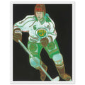 Andy Warhol framed print depicting the sporting subject creates a sense of motion and energy, while its strong silhouette can be read as a graphic portrait rather than a conventional action photograph, white frame, 27x35 cm / 11x14″