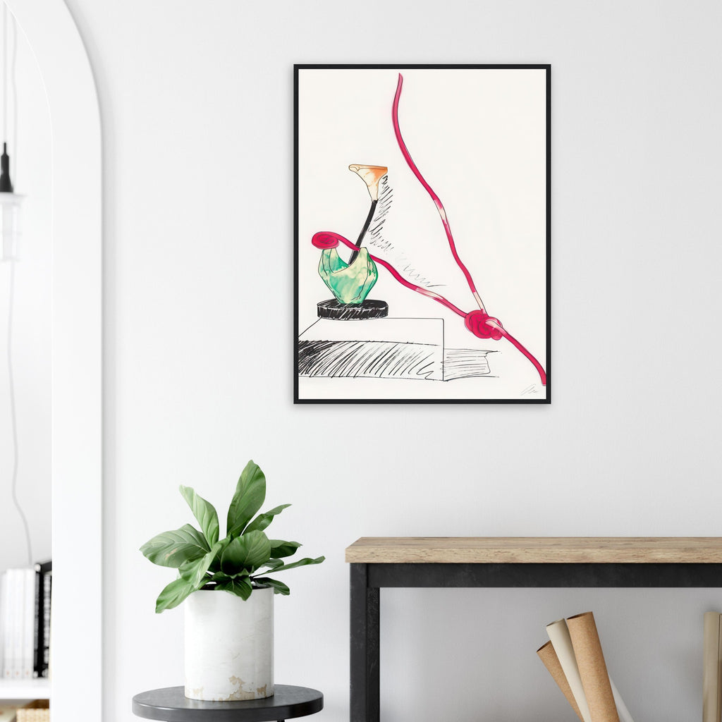 Andy Warhol framed print depicting the design highlights the relationship between compact petals, organic contours and deliberately graphic printmaking marks