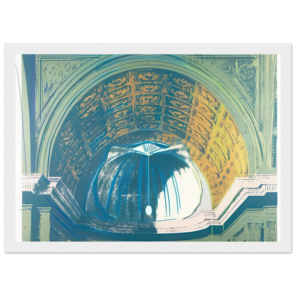Andy Warhol framed print depicting a detail of a Renaissance religious composition, a detail that connects the composition to its broader artistic subject, white frame, 21x29.7 cm / 8x12"