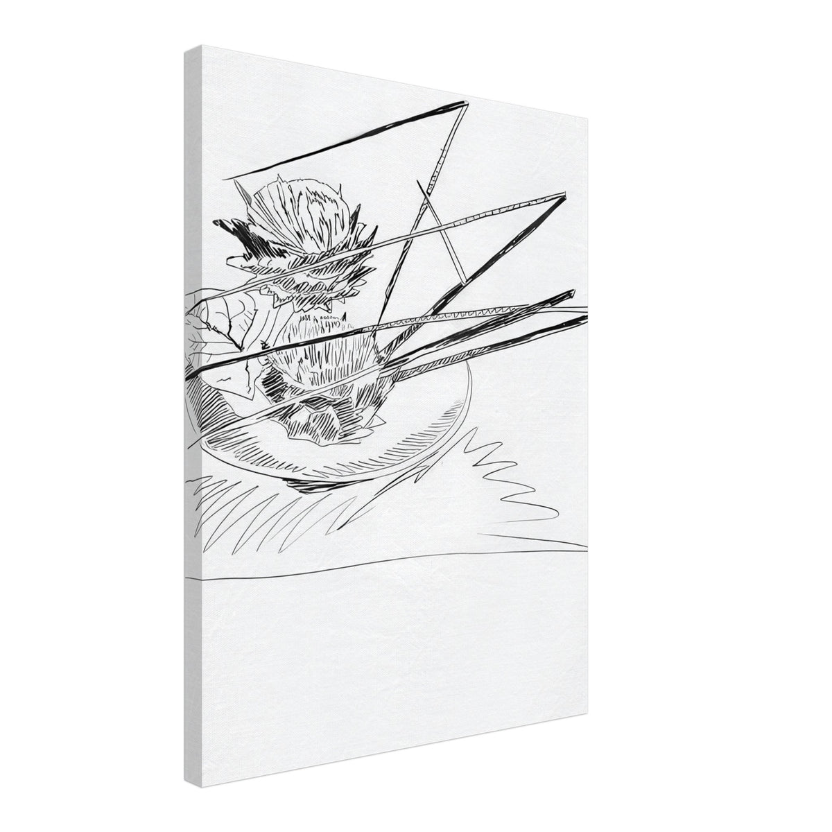 Andy Warhol canvas print depicting the black-and-white treatment emphasizes shapes, texture and the structure of the flowers rather than bright color accents, 45x60 cm / 18x24″