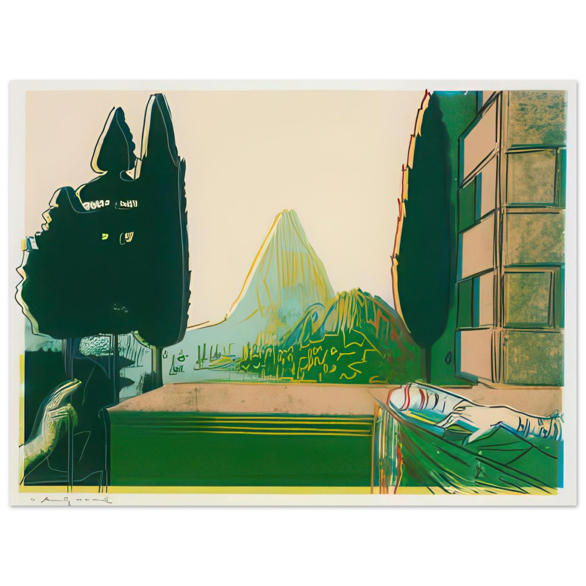 Andy Warhol poster depicting a carefully chosen detail from the Annunciation scene, a detail that connects the composition to its broader artistic subject, 30x40 cm / 12x16″