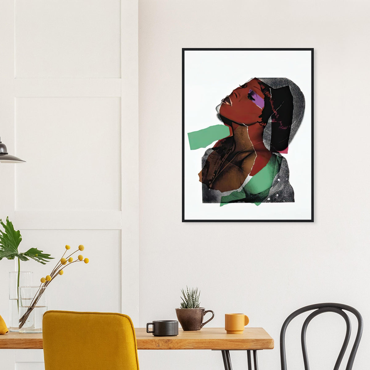 Andy Warhol framed print depicting areas of saturated colour and loose, sometimes deliberately displaced contours interact with the sitter’s photographic likeness; The Ladies and Gentlemen project portrays transgender women and drag performers from New York, including