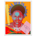 Andy Warhol framed print depicting this work depicts Queen Ntombi Twala of Swaziland; The Reigning Queens portfolio presented four women who held ruling power in their own right: Elizabeth, white frame, 27x35 cm / 11x14″