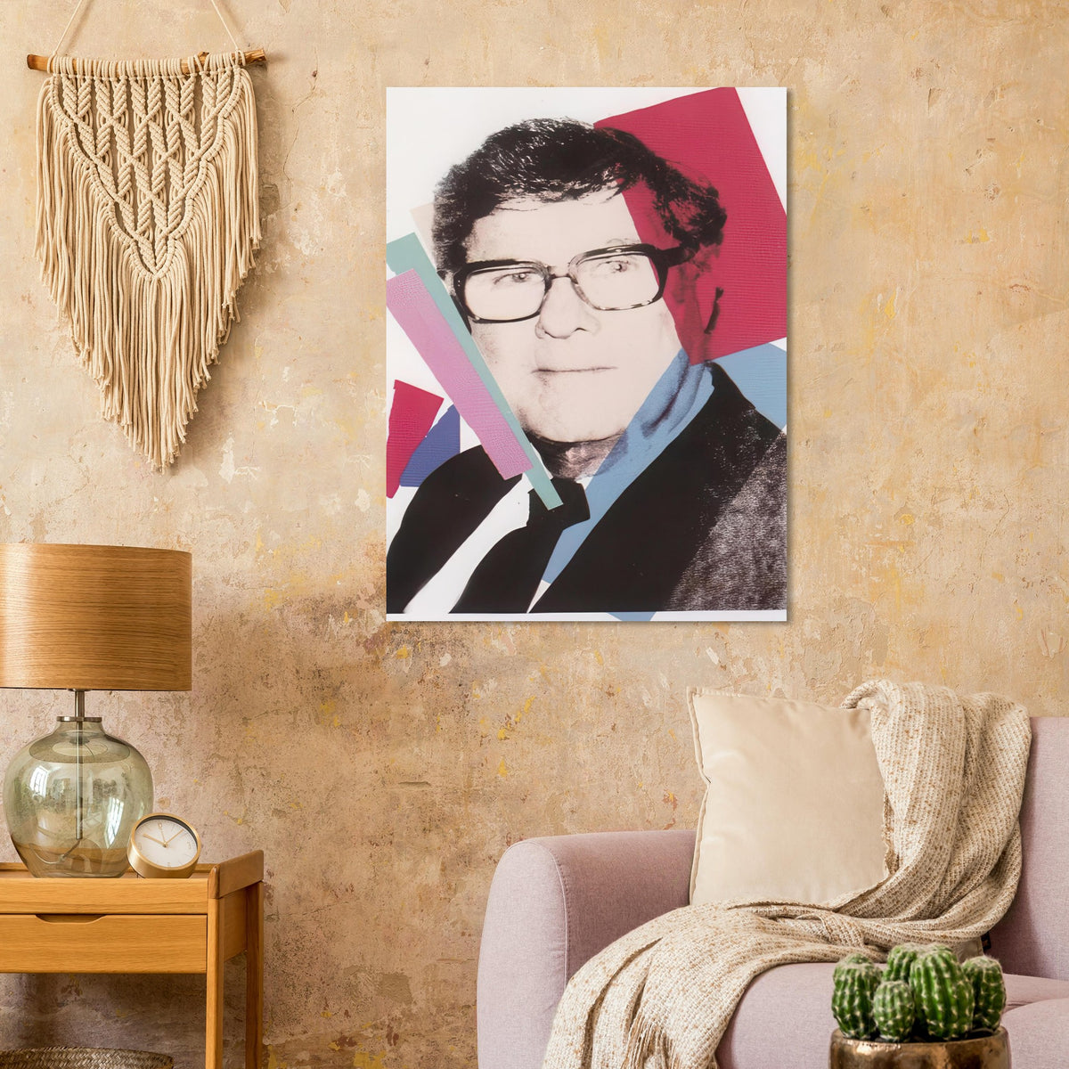 Andy Warhol poster depicting a direct portrait format keeps the focus on individual presence, allowing Warhol’s graphic treatment to elevate the sitter into an instantly readable image