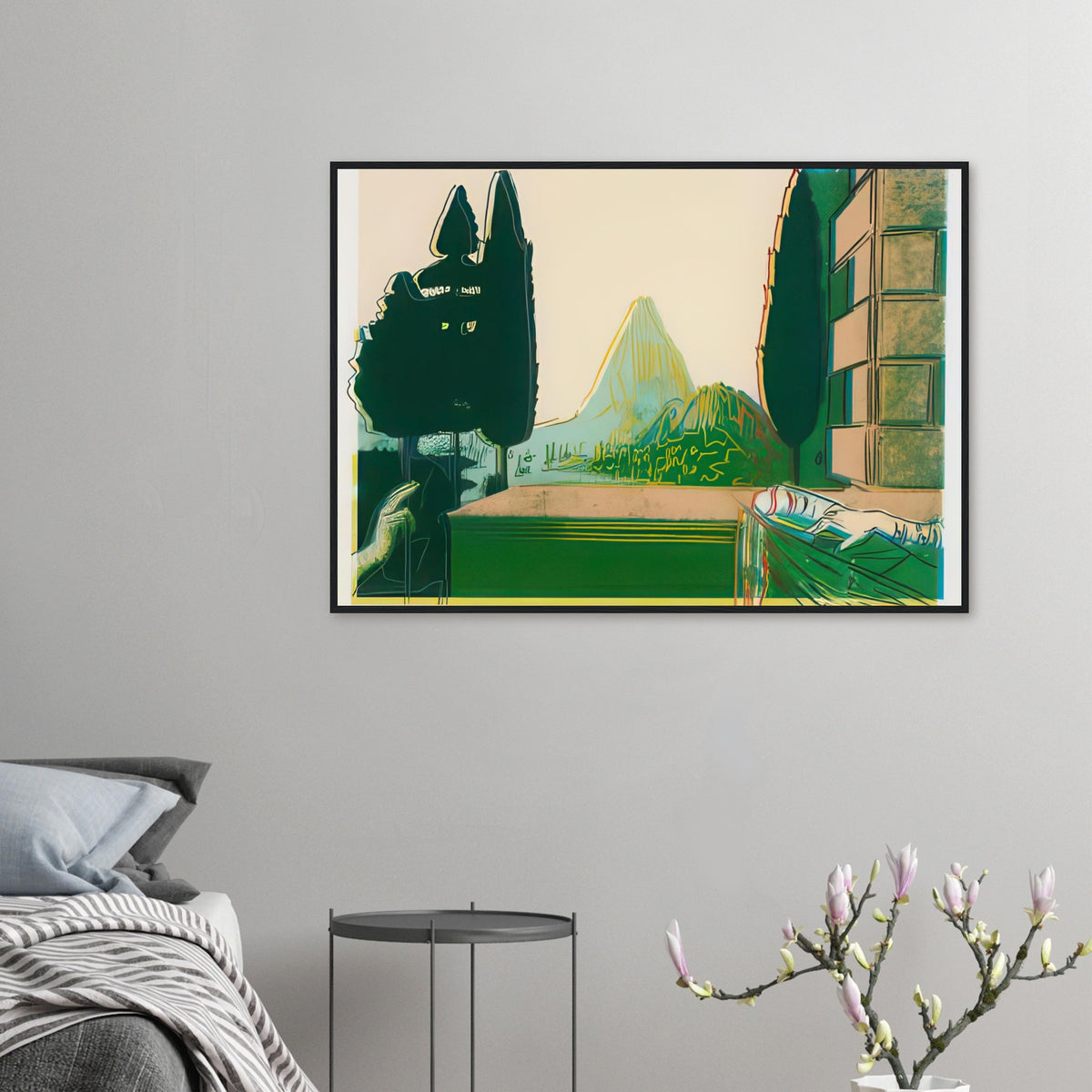 Andy Warhol framed print depicting a carefully chosen detail from the Annunciation scene, a detail that connects the composition to its broader artistic subject