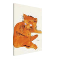 Andy Warhol canvas print depicting a spare contour drawing gives the animal its personality, while uncomplicated forms keep the focus on the cat’s outline and pose, 45x60 cm / 18x24″