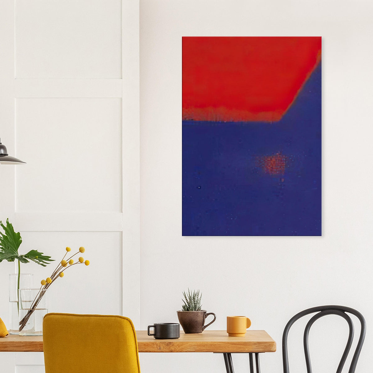 Andy Warhol canvas print depicting an expansive dark shape against a contrasting field creates a sense of movement, ambiguity and spatial depth