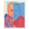 Andy Warhol framed print depicting the image centers on a distinctive likeness rather than narrative scenery; line and simplified contrast make the person the focus, white frame, 27x35 cm / 11x14″