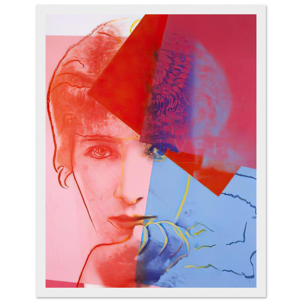 Andy Warhol framed print depicting the sitter is the French stage actress; This portrait belongs to Ten Portraits of Jews of the Twentieth Century, in which Warhol brought, white frame, 27x35 cm / 11x14″