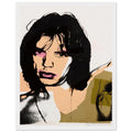 Andy Warhol framed print depicting warhol limits photographic detail and redraws facial features, giving Jagger’s lips a particularly vivid pink accent; Warhol’s ten Mick Jagger portraits followed a long friendship with the Rolling Stones singer, including, white frame, 27x35 cm / 11x14″