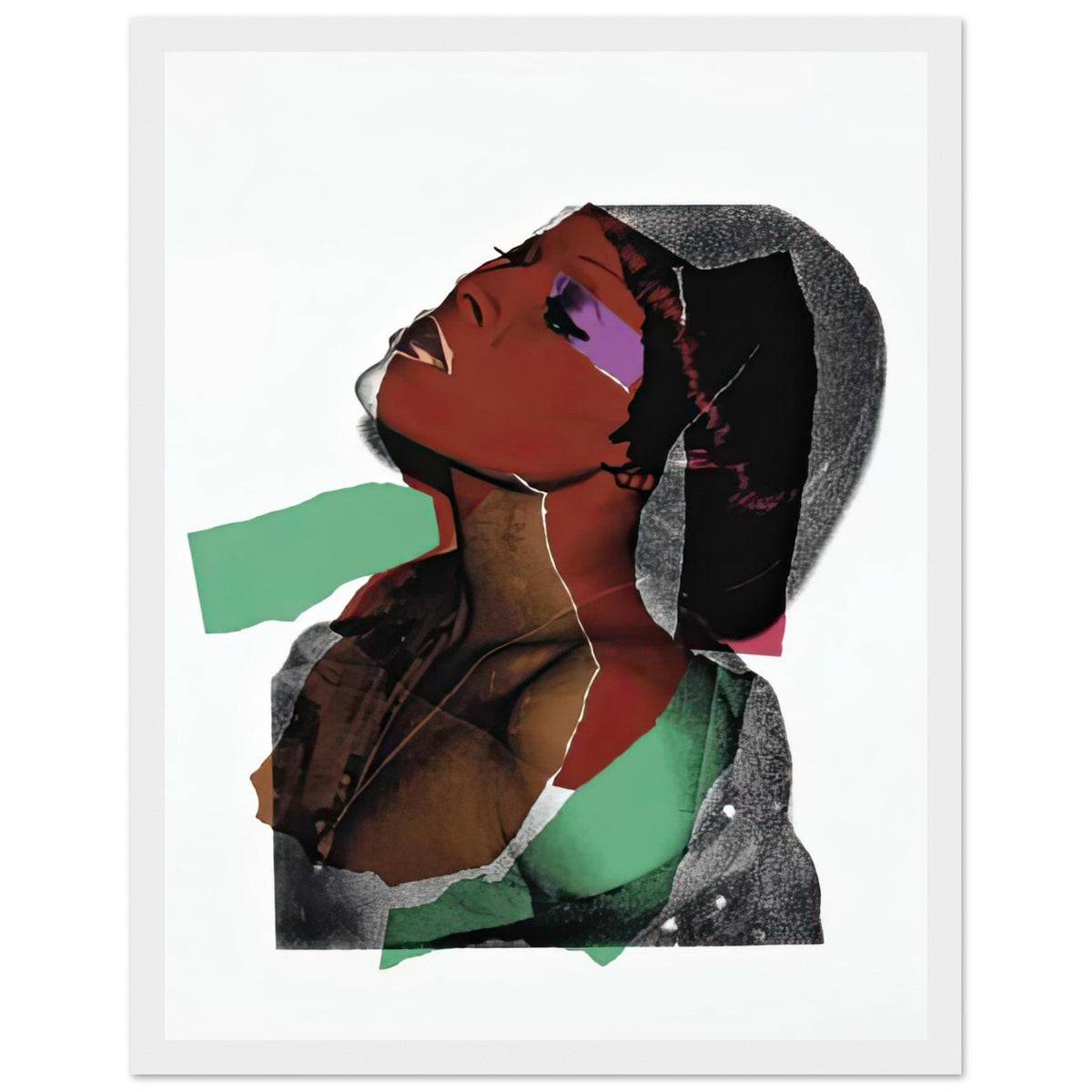 Andy Warhol framed print depicting areas of saturated colour and loose, sometimes deliberately displaced contours interact with the sitter’s photographic likeness; The Ladies and Gentlemen project portrays transgender women and drag performers from New York, including, white frame, 27x35 cm / 11x14″