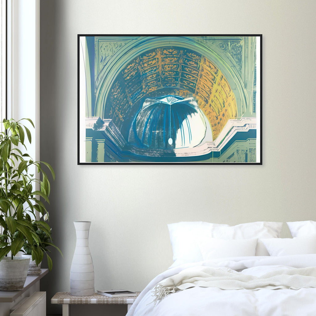 Andy Warhol framed print depicting a detail of a Renaissance religious composition, a detail that connects the composition to its broader artistic subject
