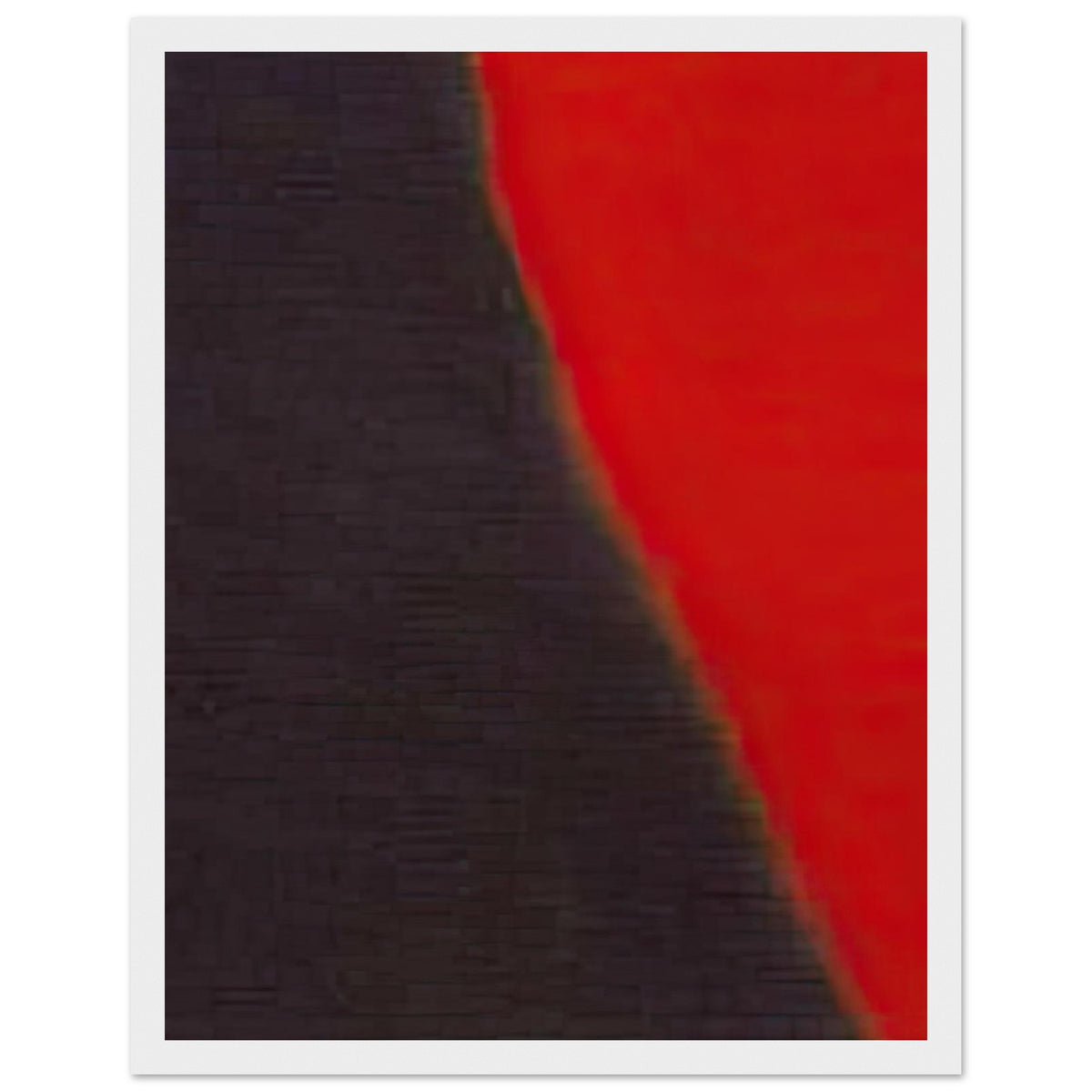 Andy Warhol framed print depicting wide, indistinct shapes sweep across colour fields; Warhol’s Shadows prints developed from a large body of near-abstract paintings shown in 1979, white frame, 27x35 cm / 11x14″