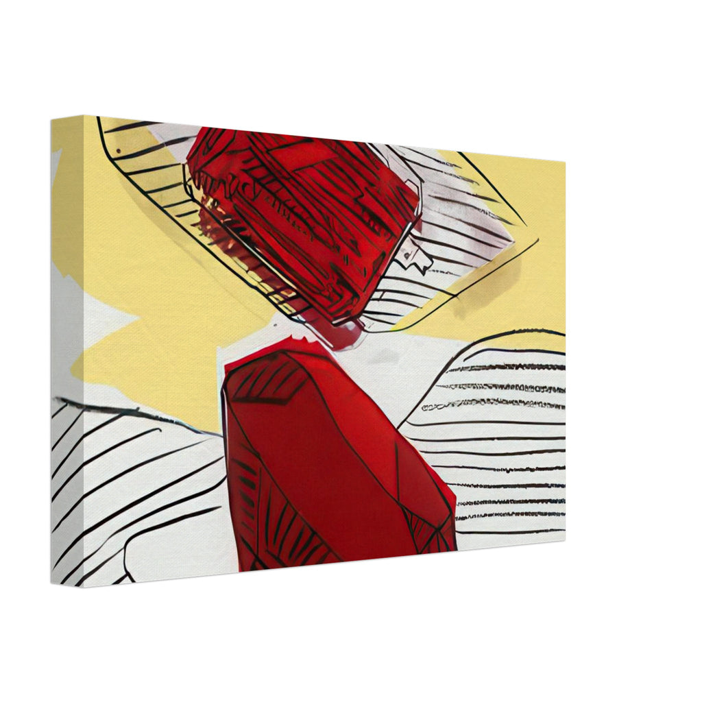 Andy Warhol canvas print depicting jewel-like shapes arranged as luminous graphic forms, a detail that connects the composition to its broader artistic subject, 20x30 cm / 8x12″