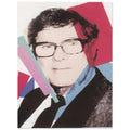Andy Warhol poster depicting a direct portrait format keeps the focus on individual presence, allowing Warhol’s graphic treatment to elevate the sitter into an instantly readable image, 15x20 cm / 6x8″