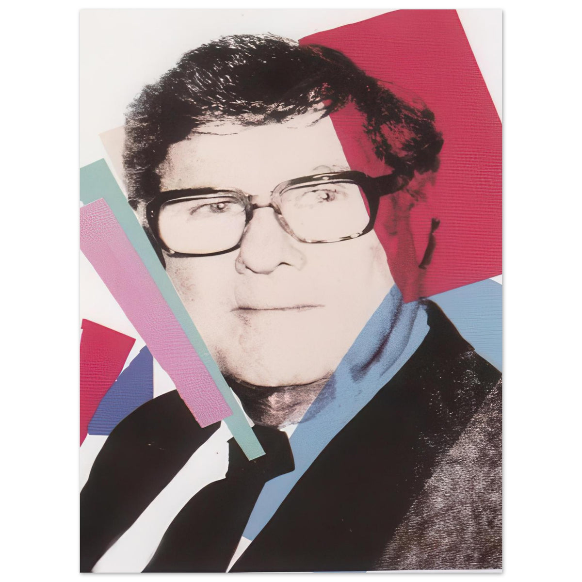 Andy Warhol poster depicting a direct portrait format keeps the focus on individual presence, allowing Warhol’s graphic treatment to elevate the sitter into an instantly readable image, 15x20 cm / 6x8″