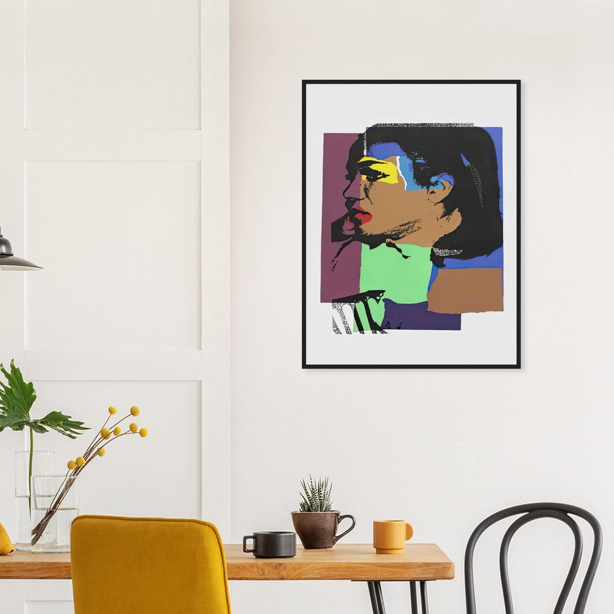 Andy Warhol framed print depicting areas of saturated colour and loose, sometimes deliberately displaced contours interact with the sitter’s photographic likeness; The Ladies and Gentlemen project portrays transgender women and drag performers from New York, including