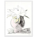 Andy Warhol framed print depicting the design highlights the relationship between compact petals, organic contours and deliberately graphic printmaking marks, white frame, 27x35 cm / 11x14″