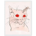 Andy Warhol framed print depicting a spare contour drawing gives the animal its personality, while uncomplicated forms keep the focus on the cat’s outline and pose, white frame, 27x35 cm / 11x14″