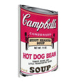 Andy Warhol canvas print depicting the instantly legible soup-can silhouette, packaging lettering and product name create a highly recognizable commercial composition, 45x60 cm / 18x24″
