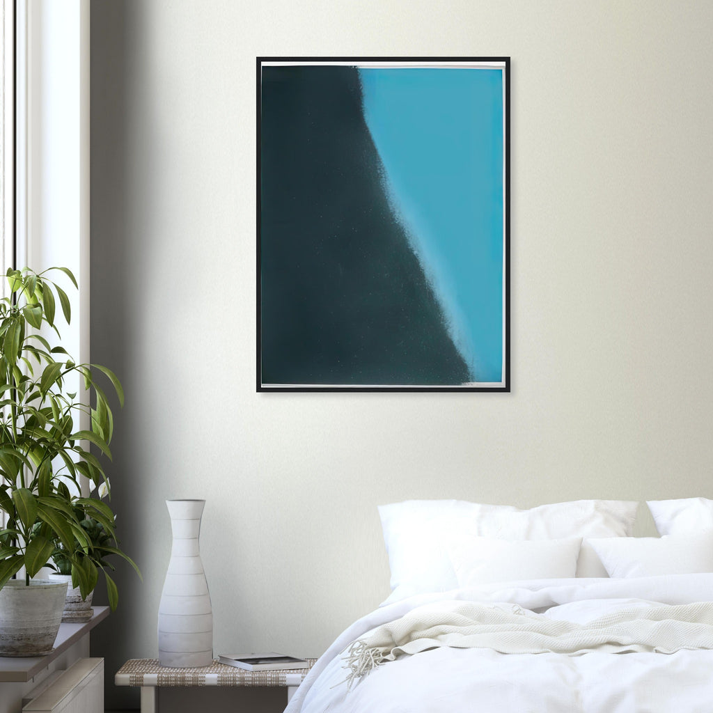Andy Warhol framed print depicting wide, indistinct shapes sweep across colour fields; Warhol’s Shadows prints developed from a large body of near-abstract paintings shown in 1979